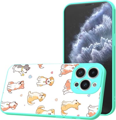 Smartphonica Telefoonhoesje Geschikt voor iPhone 11 Pro met Honden opdruk - TPU Back Cover Case Dogs Design - Turquoise geschikt voor iPhone 11 Pro