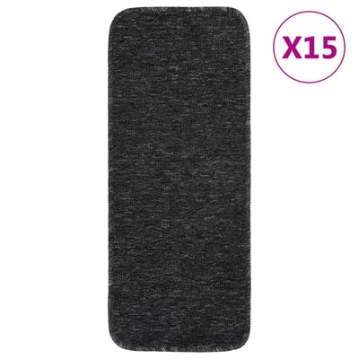 vidaXL - Trapmatten - 15 - st - anti-slip - rechthoekig - 60x25 - cm - antracietkleur