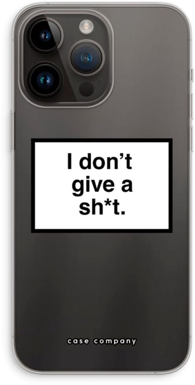 Case Company® - Hoesje geschikt voor iPhone 14 Pro Max hoesje - Don't give a shit - Soft Cover Telefoonhoesje - Bescherming aan alle Kanten en Schermrand