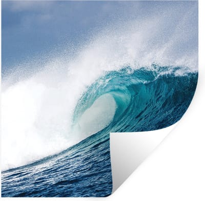Muurstickers - Sticker Folie - Zee - Golf - Schuim - 120x120 cm - Plakfolie - Muurstickers Kinderkamer - Zelfklevend Behang XXL - Zelfklevend behangpapier - Stickerfolie