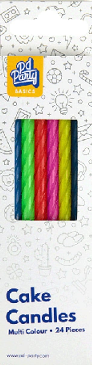 Taartkaarsjes multicoller 24stuks - pd party
