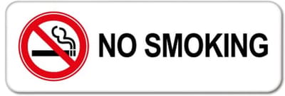 Bord No Smoking - Weerbestendig Aluminium - 40x15 cm - Bevestiging: Zonder bevestiging (alleen het bord)