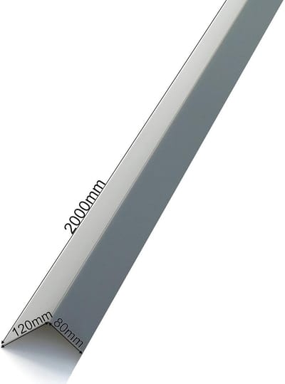Aluminium Hoekplaat - Randplaat L-profiel - Gevel Bekleden - UV Beschermfolie - 120x80mm 2 Meter - Antracietgrijs RAL 7016
