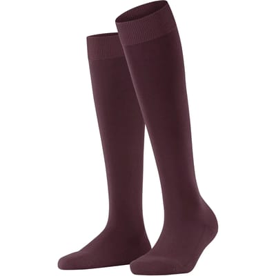 FALKE ClimaWool lang eenkleurig wol lyocell kniekousen dames rood - maat 37-38