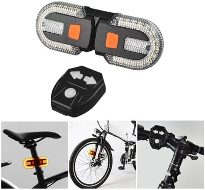 KZQ USB Oplaadbare Fiets Achterlicht met Richtingaanwijzer Draadloze Afstandsbediening Voor en Achter Gesplitst Fietsrichtingaanwijzer voor Veilig Fietsen 1 Stuk