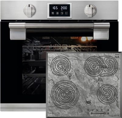 Kaiser pyrolytische oven EH 6337, inbouwoven, automatisch braden, massief metaal, 79L+Glaskeramische kookplaat KCT 6715 F Ära