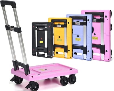 Opvouwbare transportwagen - Steekwagen bagagewagen - Materiaal verplaatsen - 360 graden draaibare wielen - 150 kg draagvermogen - Meerkleurig