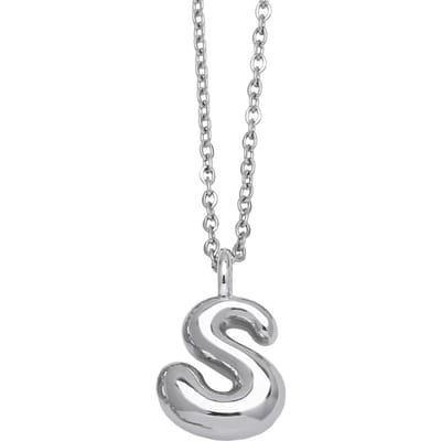 Creatieve koperkleurige dikke ballon bubbel initial letter hanger choker kettingen voor vrouwen op maat gepersonaliseerde sieraden gray