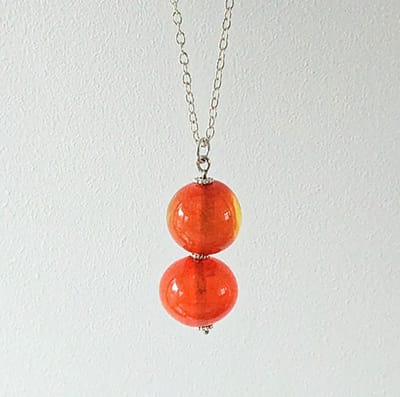M-apART-hanger-glaskraal-oranje-oranje-925-zilver-detail