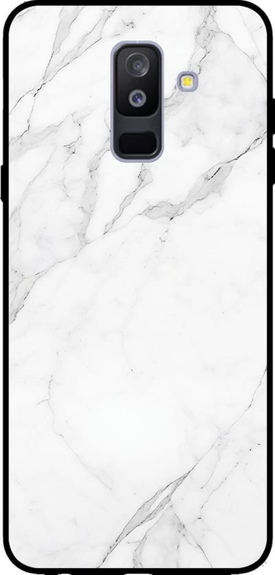 Smartphonica Telefoonhoesje voor Samsung Galaxy A6 Plus 2018 met marmer opdruk - TPU backcover case marble design - Wit geschikt voor Samsung Galaxy A6 Plus 2018