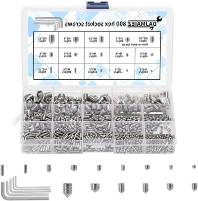 Complete set van 800 stuks verzonken schroeven, roestvrij staal, metrische draad, inclusief M3 M4 M5 M6 M8 en 5 inbussleutels voor diverse toepassingen