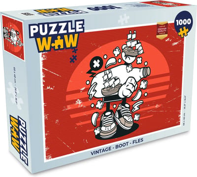 Puzzel Vintage - Boot - Fles - Legpuzzel - Puzzel 1000 stukjes volwassenen