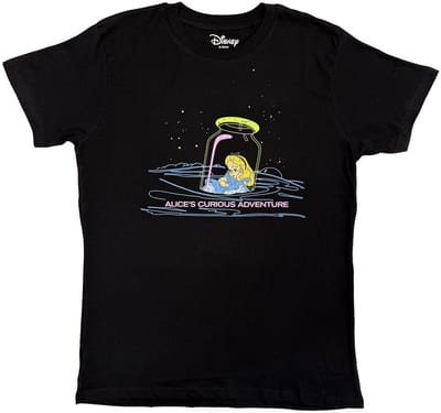Disney - Alice in Wonderland Alice's Curious Adventure Heren Tshirt - S - Zwart