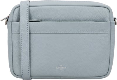 Charm London Washington Schoudertas - Camerabag - Leer - Crossbody - Leren Dames Tas - Lichtblauw