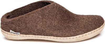 Glerups Slipper met leren zool-Bruin-38