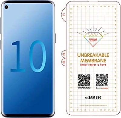 Ntech Screenprotector Geschikt voor Samsung Galaxy S10 Diamond Film Folie Screenprotector Full-screen | Fingerprint Unlocking Transparant/Clear