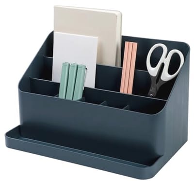 Bureau-organizer voor pennen en kantoorbenodigdheden – Duurzaam en stijlvol design in Pruisisch blauw
