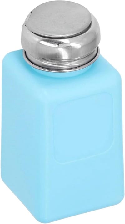 Vierkante ESD veilige antistatische fles met roestvrijstalen deksel - 200ml oplosmiddeldispenser voor aceton en IPA-oplosmiddel (blauw)
