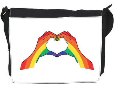 Schoudertas Rainbow Hands White