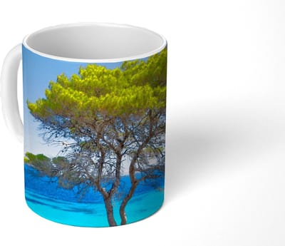 Mok - Koffiemok - Boom - Zee - Tropisch - Zomer - Mokken - 350 ML - Beker - Koffiemokken - Theemok