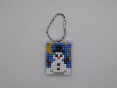 Sleutelhanger, Sneeuwpop, Kerstmis, Pixels