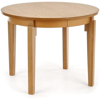 Uitschuifbare ronde eettafel Sorbus 100 cm breed in honing eiken