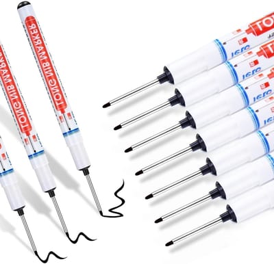 Set van 10 Diepe Gaten Markeerstiften met 20mm Lange Punt voor Tekeningen, Houtbewerking en Ambachten