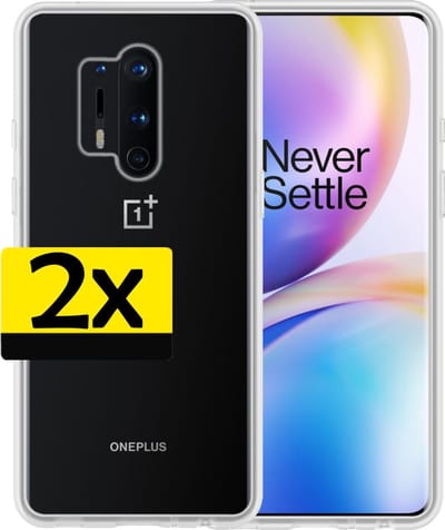 Hoesje - 2 Stuks - Geschikt voor OnePlus 8 Pro - Sterk & Shockproof - Case Siliconen - Back Cover - Telefoon Hoes - Telefoonhoesjes - Transparant