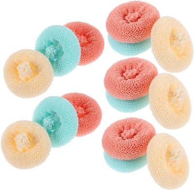 Keuken Scrub Pads - Schuurdoeken Vaatdoeken - Afwas Schoonmaken - Krasvrij Bamboevezel - 9x9x3.2 cm - Kleurrijk