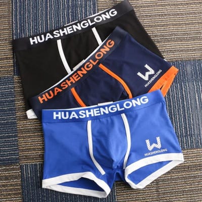 3-pack Heren Boxershorts Puur Katoen Jeugd Sport Trendy Schattige Boxershorts L blue