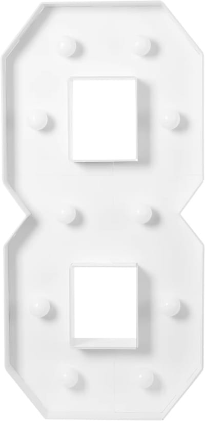 Lichtgevende cijfers - Cijferlamp – Voor Verjaardag, Jubileum & Bruiloft – 100x48 cm – Cijfer 8