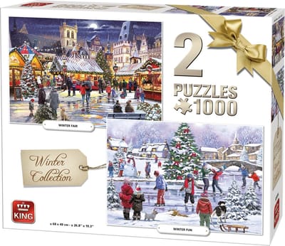 Puzzel 2 x 1000 Stukjes - Winter Collectie - Kerstpuzzel - King