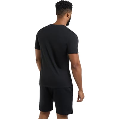Umbro Heren Stacked Logo T-Shirt (Zwart/Kasteelrots)