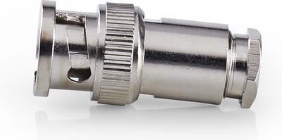 Nedis BNC-Kabelbeschermer - Recht - Male - Vernikkeld - 50 Ohm - Twist-On - Diameter kabelinvoer: 5.0 mm - Staal - Zilver - 25 Stuks - Polybag