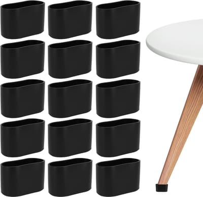 Stoelpootdoppen - Meubelbeschermers - Vloeren Beschermen - Verhoogde Wrijving - 40x20 mm - Zwart