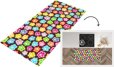 Keukenloper - Loper keuken - Meisjes - Bloem - Patronen - 120x50 cm - Keukenloper vinyl