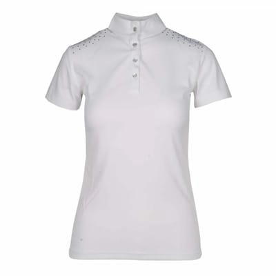 Mondoni Janell Wedstrijdshirt - Maat: L - Wit - Polyamide - Paardrijkleding