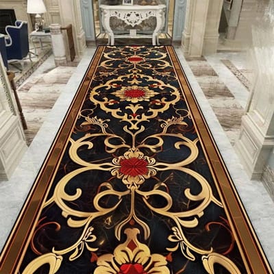 Luxe Lang Tapijt voor Gang in Europese Stijl Rood Tapijt Antislip Trap Vloermat Aanpasbaar Bruiloftzaal Doorgang Gang Tapijt 90x300cm 35.4x118in