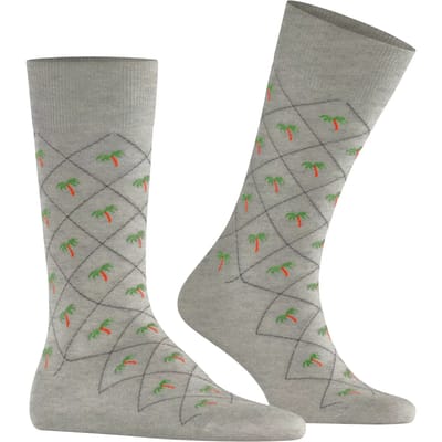 Burlington Palm Tree gedessineerd katoen Sokken heren grijs - maat 40-46