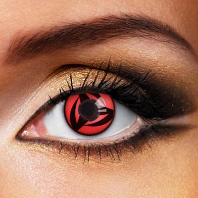 Partylens® rode kleurlenzen - Sharingan Mangekyou - zachte jaarlenzen met lenshouder - Cosplay - Halloween