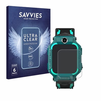 Savvies - Screenprotector voor Retoo Smartwatch 1.44" - Folie Beschermfolie transparant 6 Stuks