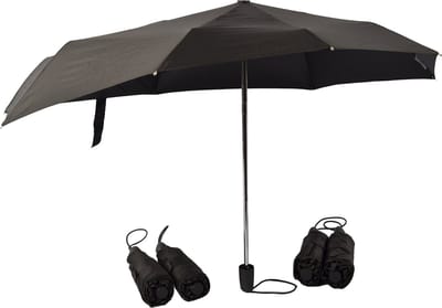 Discountershop - Set van 5 Stijlvolle Zwarte Opvouwbare Stormparaplu's - Duurzaam en Functioneel - Gemaakt van Polyester/Kunststof | Windproof - Ideaal voor Kamperen & Buiten - Bestand Tegen Windstoten Tot 80 km/u - Diameter: 97cm