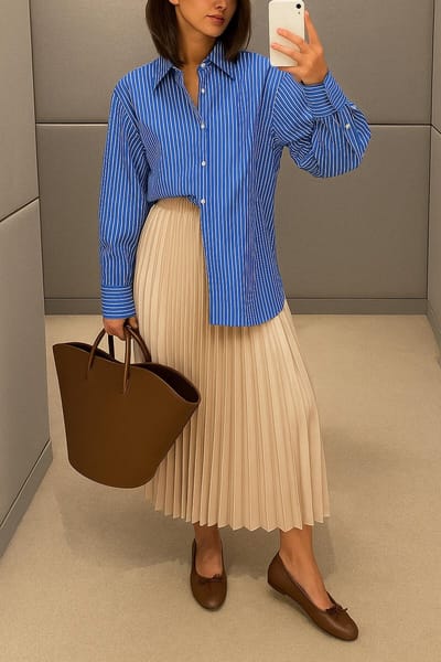 Touché Privé - Plissérok - Beige - Dames