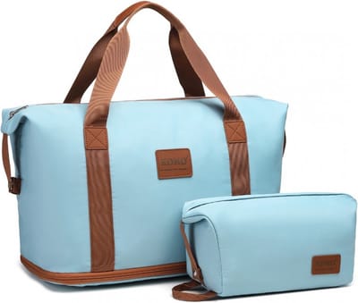 Kono Reistas - Uitbreidbaar tot 40L - Met Smart-Sleeve voor op een Koffer - Waterdicht en Duurzaam - Lichtblauw Bruin