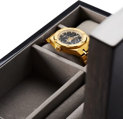 Grijze Houten Horloge & Sieraden Doos