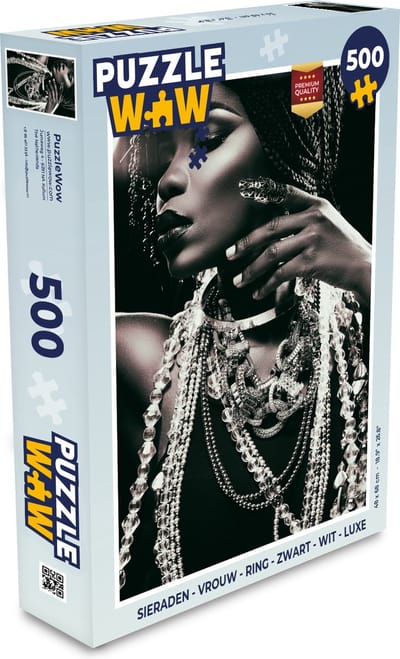 Puzzel Sieraden - Vrouw - Ring - Zwart - Wit - Luxe - Legpuzzel - Puzzel 500 stukjes