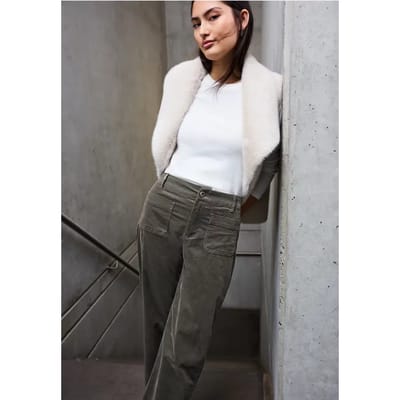 Corduroy broek met opgestikte zakken