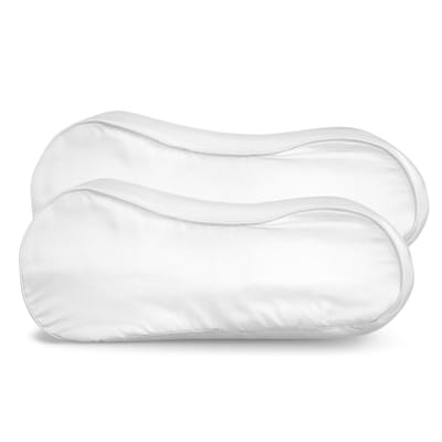 Voordeelset 2x 100% Zijden kussensloop Wit Glossy Ergonomisch - 22MM - 30x50cm - Satijn geweven zijden kussensloop - Anti acne kussensloop - Silk Heaven - 30x50cm