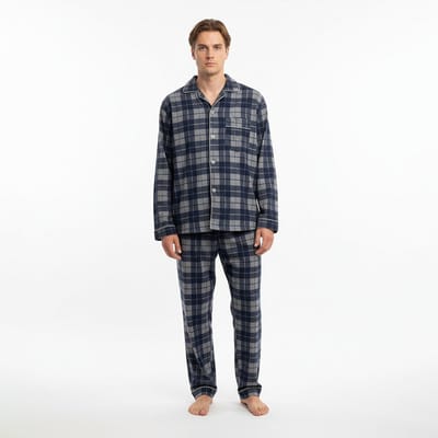 heren pyjama gianvaglia 2503 blauw/grijs m