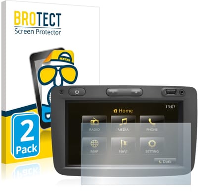 BROTECT - Screenprotector voor Dacia Duster 2 2019 Infotainment System - Folie Beschermfolie matte 2 Stuks